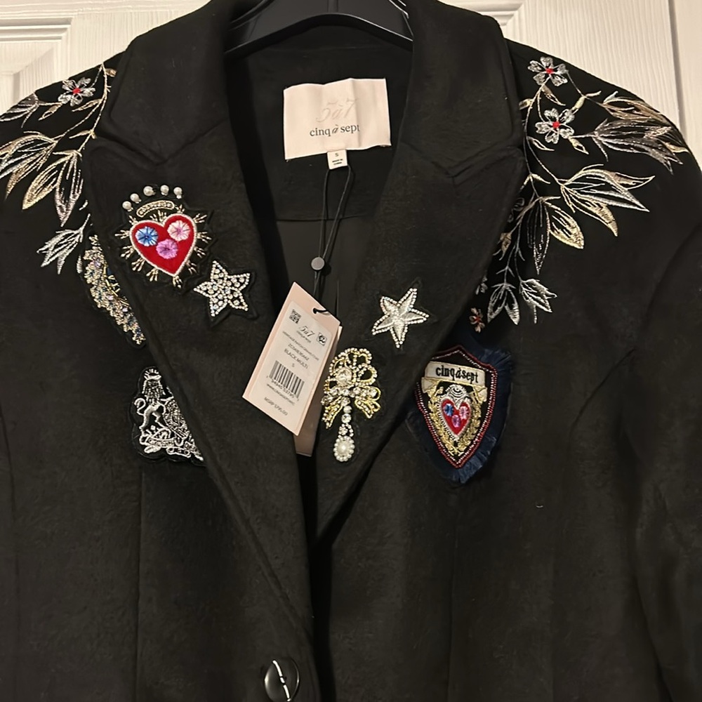 Sale. New cinq a sept embellished coat - Picture 5 of 10